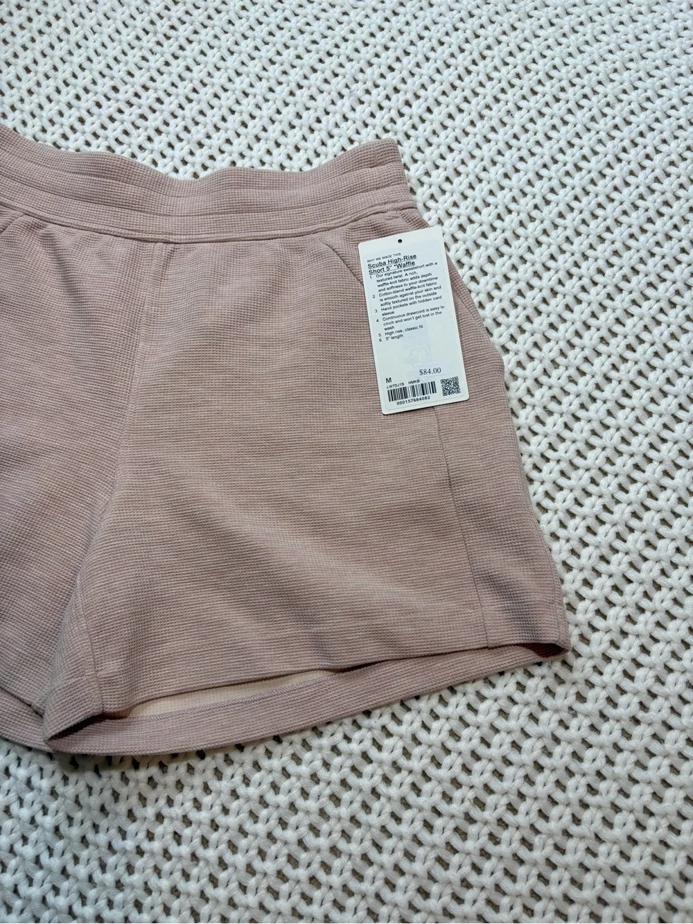 lululemon scuba high rise short 5” waffle in heathered mink berry size medium